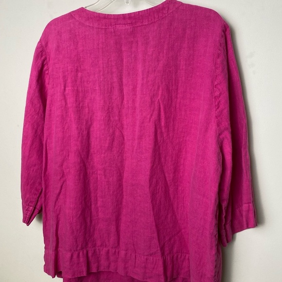 Women's Pink Button-Front Top XL - Picture 6 of 8